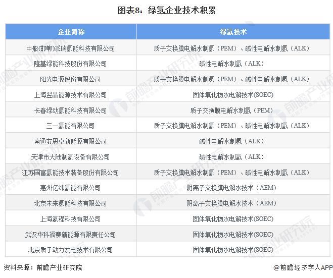 预见2024：绿氢产业技术趋势展望(附技术路径、投资方向、专利布局、科技企业布局等)(图8)